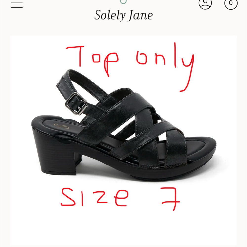 Solely Jane sandals interchangeable top Phoenix Onyx black size 7